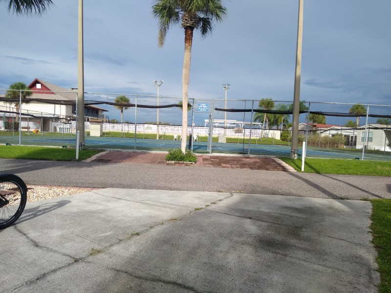 Picture from the lot looking toward the Tennis Courts.